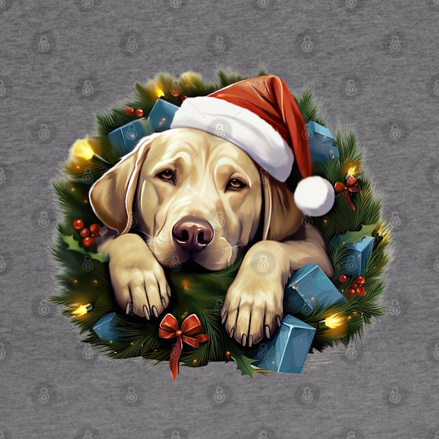 Lazy Labrador Retriever Dog at Christmas by Chromatic Fusion Studio